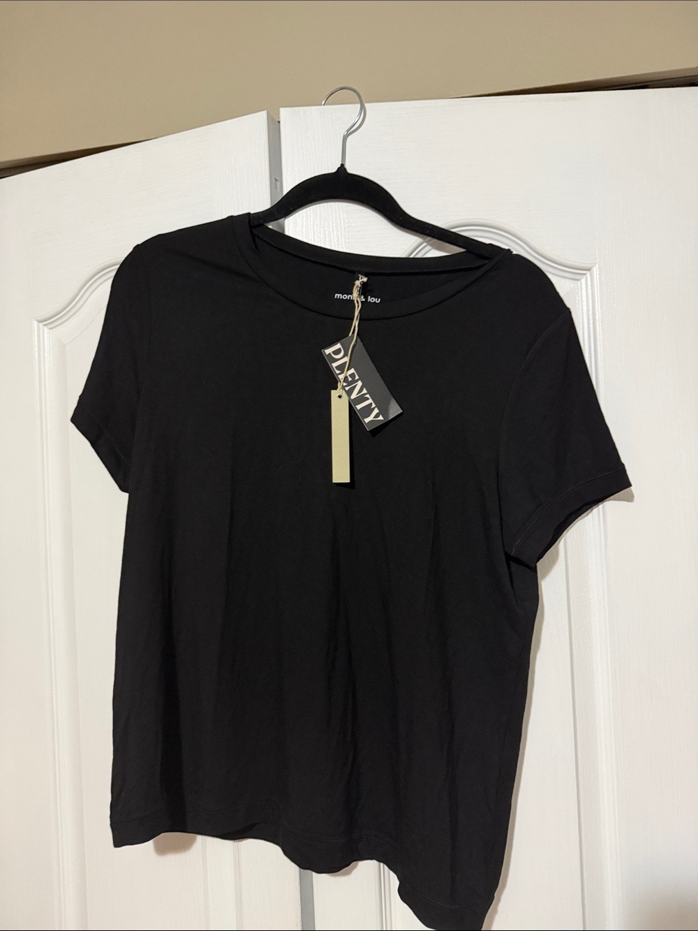 Plenty Monk & Lou Black Crewneck Short-Sleeve Tee M NWT
